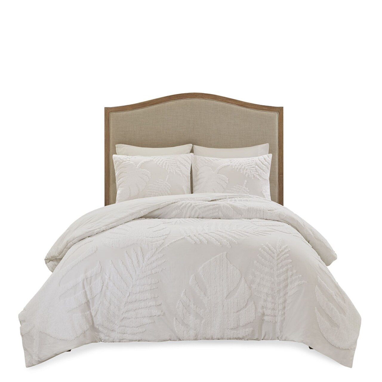 Gracie Mills Domenic 3-Piece Coastal Breeze Tufted Cotton Chenille Palm Comforter Set - Grace-12300